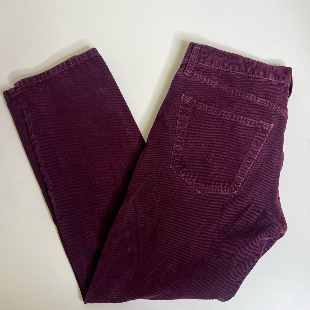 Men's Purple Levi 502 Corduroy Pants 29” Inseam - Size 32 - Picture 8 of 10
